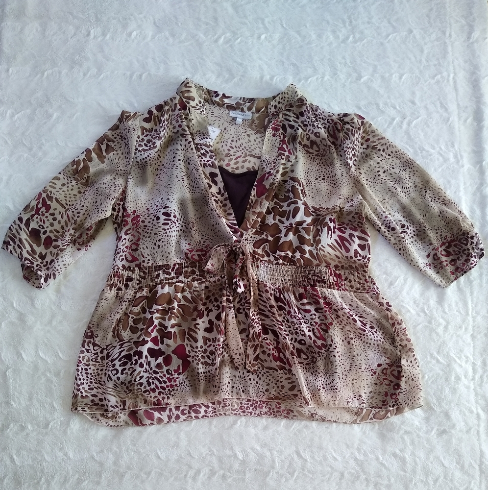 Fashion Bug Plus Size Animal Print Top